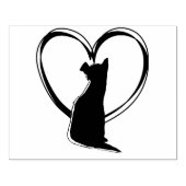 Puppy Dog in hartvorm | HONDENLIEFHEBBER Rubberstempel (Afrduk)