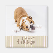 Puppy Dog Kerstfeestdag Foto Magneet (Voorkant)