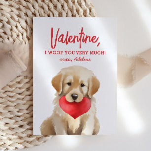 Puppy Dog Kinder Valentijnsdag Notitiekaartje