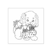Puppy Dog Knitting needle yarn bag art Rubberstempel (Afrduk)