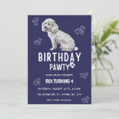Puppy Dog laat Pawty Birthday Party Invitation Kaart (Staand voorkant)