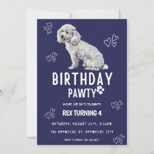 Puppy Dog laat Pawty Birthday Party Invitation Kaart