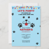 Puppy Dog Lets Pawty Verjaardag Kinderen Kaart (Voorkant)