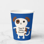 Puppy Dog Leuke verjaardagsfeestje Kinder Papieren Bekers (Achterkant)