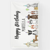 Puppy Dog Little Girl Birthday Party Banner (Verticaal)