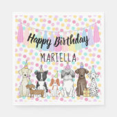 Puppy Dog Little Girl Birthday Party Servet (Voorkant)