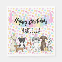 Puppy Dog Little Girl Birthday Party Servet