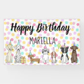 Puppy Dog Little Girl Birthday Party Spandoek (Horizontaal)