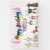 Puppy Dog Little Girl Birthday Party Spandoek (Verticaal)