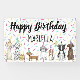 Puppy Dog Little Girl Birthday Party Spandoek