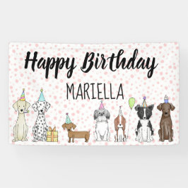 Puppy Dog Little Girl Birthday Party Spandoek