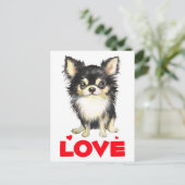 Puppy Dog Long Hazard Waterverf Chihuahua Love Briefkaart (Staand voorkant)