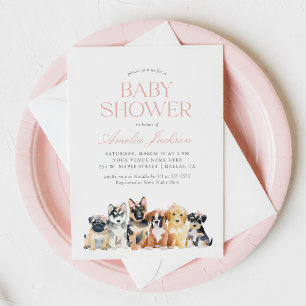 Puppy Dog Meisje Baby shower Kaart