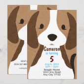 Puppy Dog Meisje/Jongen verjaardag uitnodiging. Be Kaart (Voorkant / Achterkant)