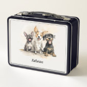 Puppy Dog Meisjes Waterverf Gepersonaliseerd (Achterkant)