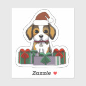 Puppy Dog met Cadeaus Kerst stickers (Vel)