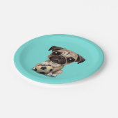 Puppy dog met Football Voetbal Papieren Bordje (Gekanteld)