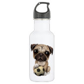 Puppy dog met Football Voetbal Waterfles (Voorkant)