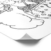 Puppy Dog met gehaakte naaldgaren kleurpagina Poster (Hoek)