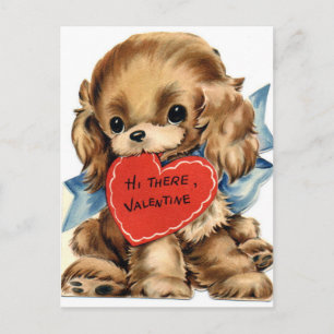  puppy dog met hart Valentijn Feestdagenkaart
