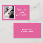 Puppy dog met paasmaaltijd roze visitekaartje (Voorkant / Achterkant)