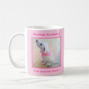  puppy Dog met roze korf paascadeaus Koffiemok