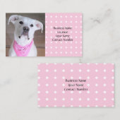 Puppy Dog met roze korf Visitekaartje (Voorkant / Achterkant)