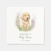 Puppy Dog Modern Sage Green Baby shower Servet (Voorkant)
