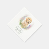 Puppy Dog Modern Sage Green Baby shower Servet (Hoek)