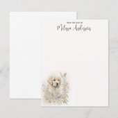 Puppy Dog Modern Waterverf Golden Retriever Notitiekaartje (Voorkant / Achterkant)