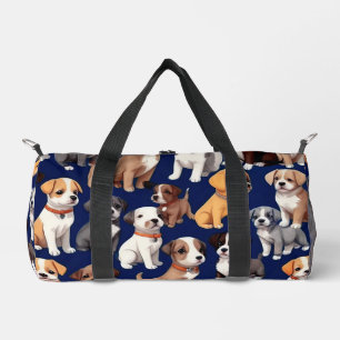 Puppy Dog Navy Blauwe Patroon Ontwerp Plunjezak