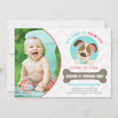 Puppy dog nodigblauwe rode chevron uit kaart (Voorkant)