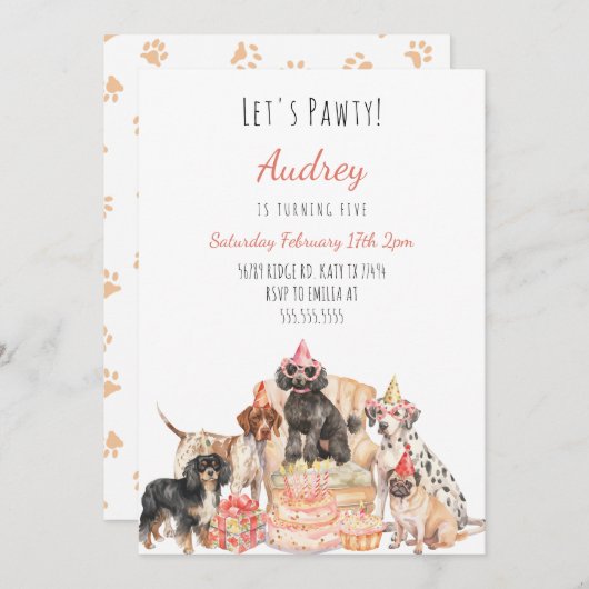 Puppy Dog Pals Verjaardag Meisje Kaart (Voorkant / Achterkant)