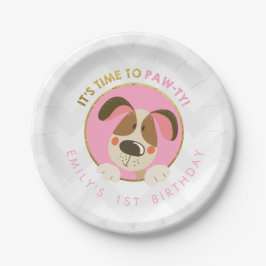Puppy Dog Paper Bord Paw Stropdas Paw Stropdas Roz