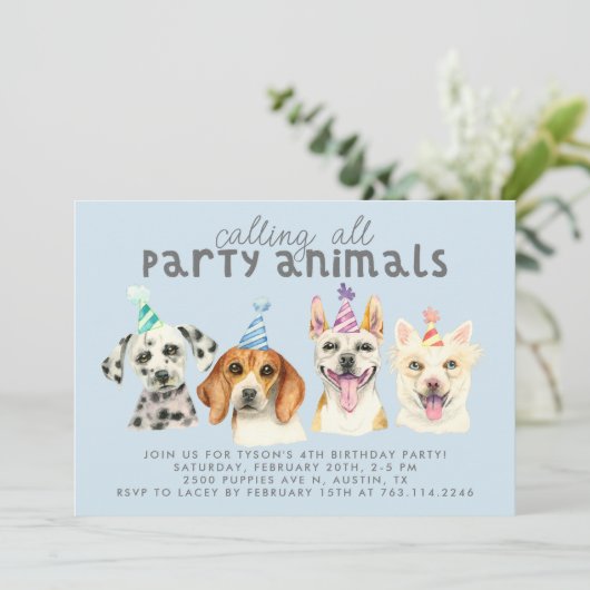 Puppy Dog Party Animals Kaart (Staand voorkant)
