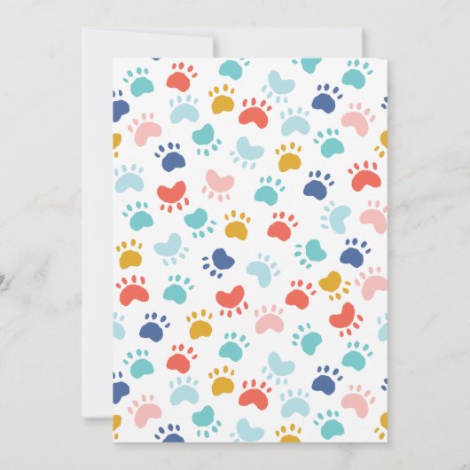 Puppy Dog Party Dieren Verjaardag Uitnodiging (Achterkant)