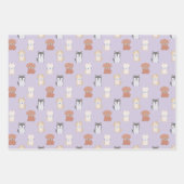 Puppy Dog Patroon Roze Wrapping Papieren Bladen Inpakpapier Vel (Voorkant 3)