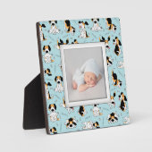 Puppy Dog Pattern Frameless Family Foto Easel Fotoplaat (Voorkant)