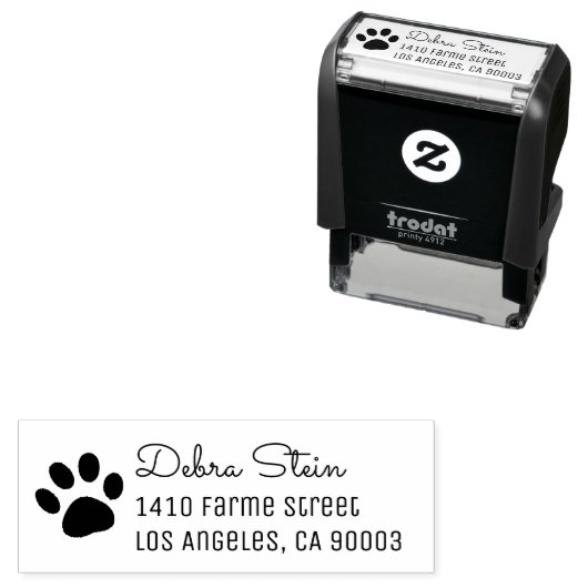 Puppy Dog Paw & Name, Simple & Clear Zelfinktende Stempel (In situ)