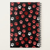Puppy Dog Paw Print Black & Roze | Naam en jaar Planner (Achterkant)