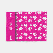 Puppy Dog Paw Print Blanket Add Doggie Name Fleece Deken (Voorkant (Horizontaal))