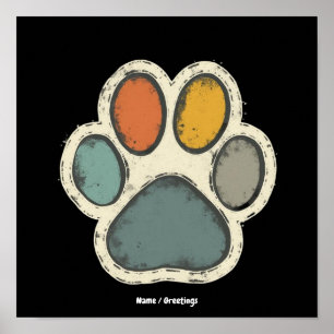 Puppy Dog Paw Print Dierenvriend Vredesontwerp