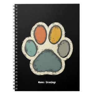 Puppy Dog Paw Print Dierenvriend Vredesontwerp Notitieboek