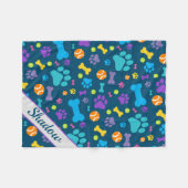 Puppy Dog Paw Print Fleece Deken (Voorkant (Horizontaal))