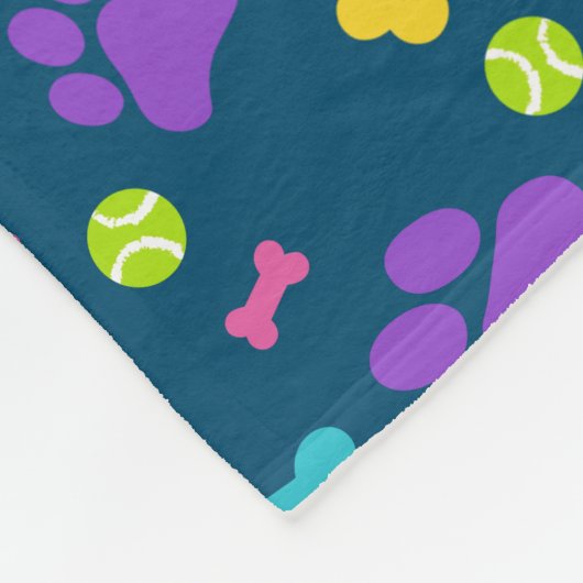 Puppy Dog Paw Print Fleece Deken (Hoek)