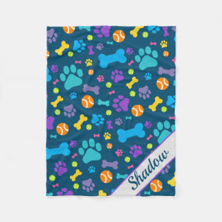Puppy Dog Paw Print Fleece Deken
