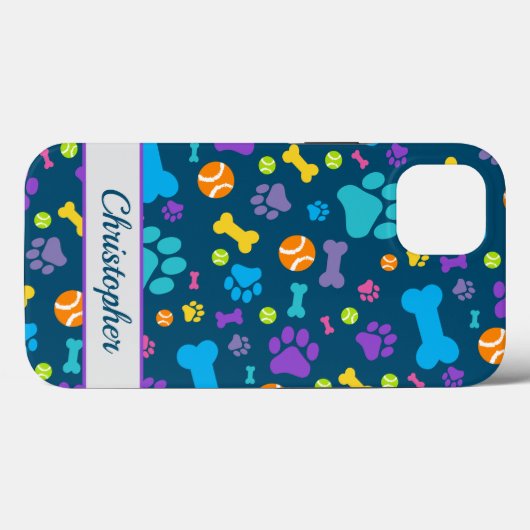 Puppy Dog Paw Print Patroon Case-Mate iPhone Case (Achterkant (horizontaal))