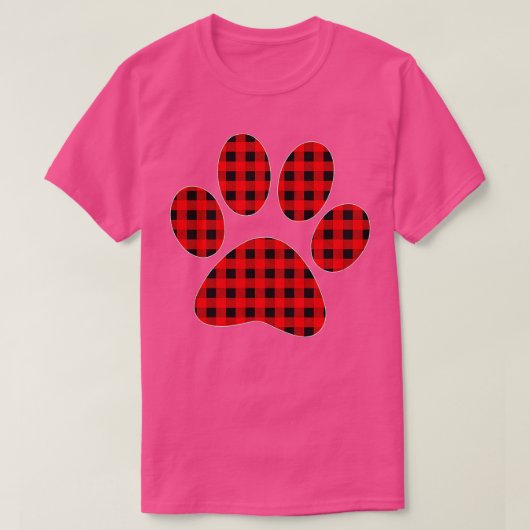 Puppy dog Paw Print Red Play Matching Buffalo Fam T-shirt (Design voorkant)