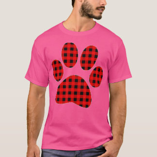Puppy dog Paw Print Red Play Matching Buffalo Fam T-shirt
