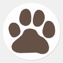 Puppy Dog Paw Print | Schattigee Canine Pawprint Ronde Sticker